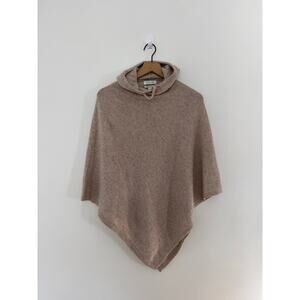 Rachel Zoe Women's Tan 100% Cashmere Hooded Poncho One Size